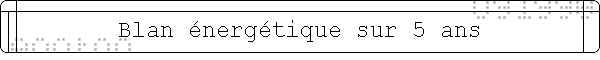 Blan �nerg�tique sur 5 ans